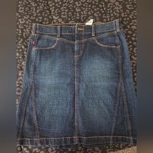 Denim Skirt with Contrast Stitching